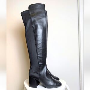 Bamboo Black Tall Over The Knee Stretch Back Boots Size 7.5